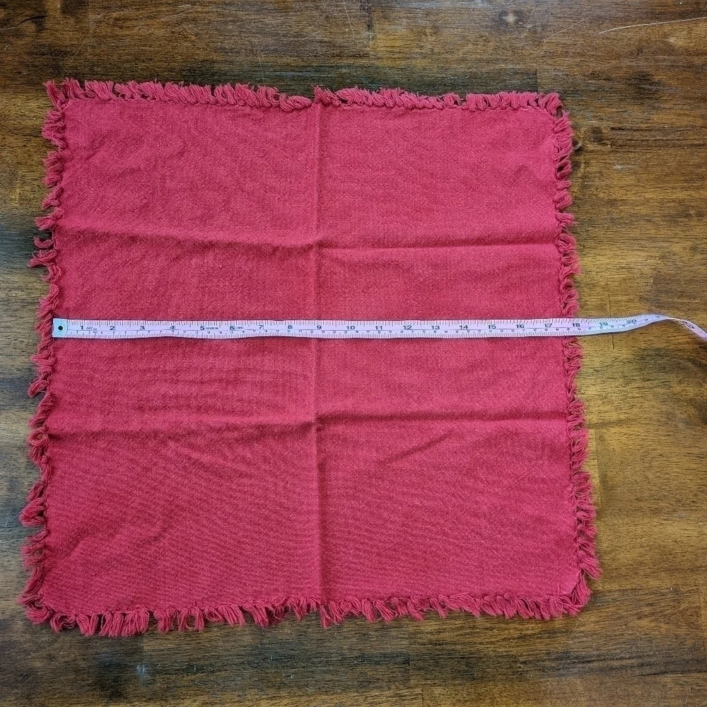 Red Fringe Cloth Napkins (x6)